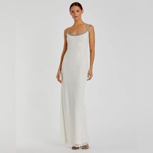 New MAC DUGGAL Beaded Spaghetti Strap Column Gown - Size 2 - Style 93551